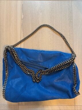 Stella McCartney Royal Blue Chain-Trim Shoulder Bag